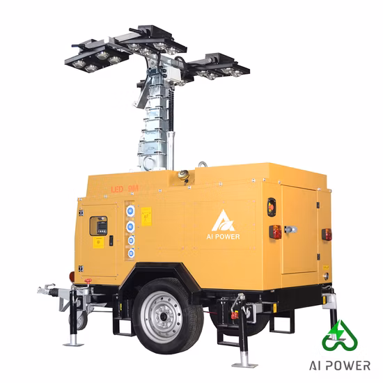 Gtl 9 m dieselbetriebener hydraulischer LED-/Metallhalogenid-Beleuchtungsmast