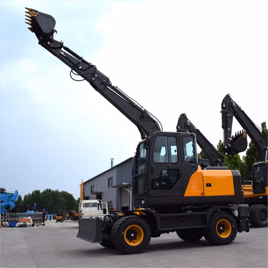 CE-geprüfter 6-Tonnen-9-Tonnen-Minibagger, Bagger, Erdbewegungsmaschine, hydraulischer Radbagger